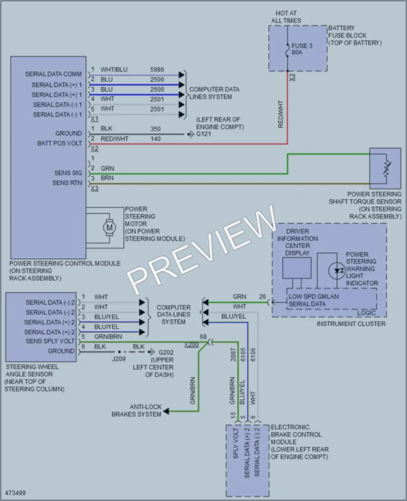 2015 Chevrolet Cruze Electronic Power Steering wiring diagram preview