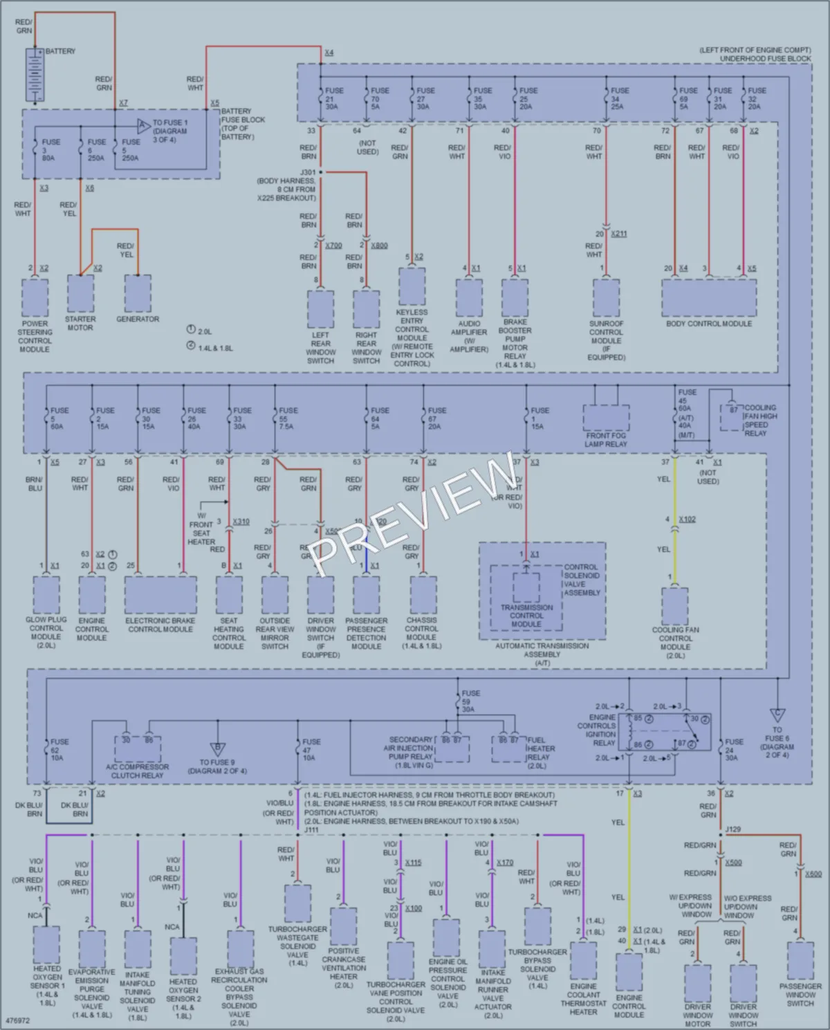 2015 Chevrolet Cruze Power Distribution wiring diagram preview