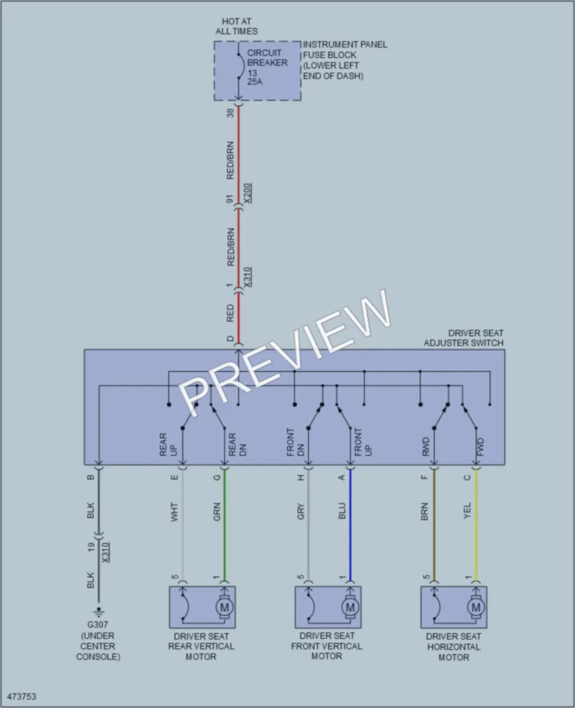 2015 Chevrolet Cruze Power Seats wiring diagram preview