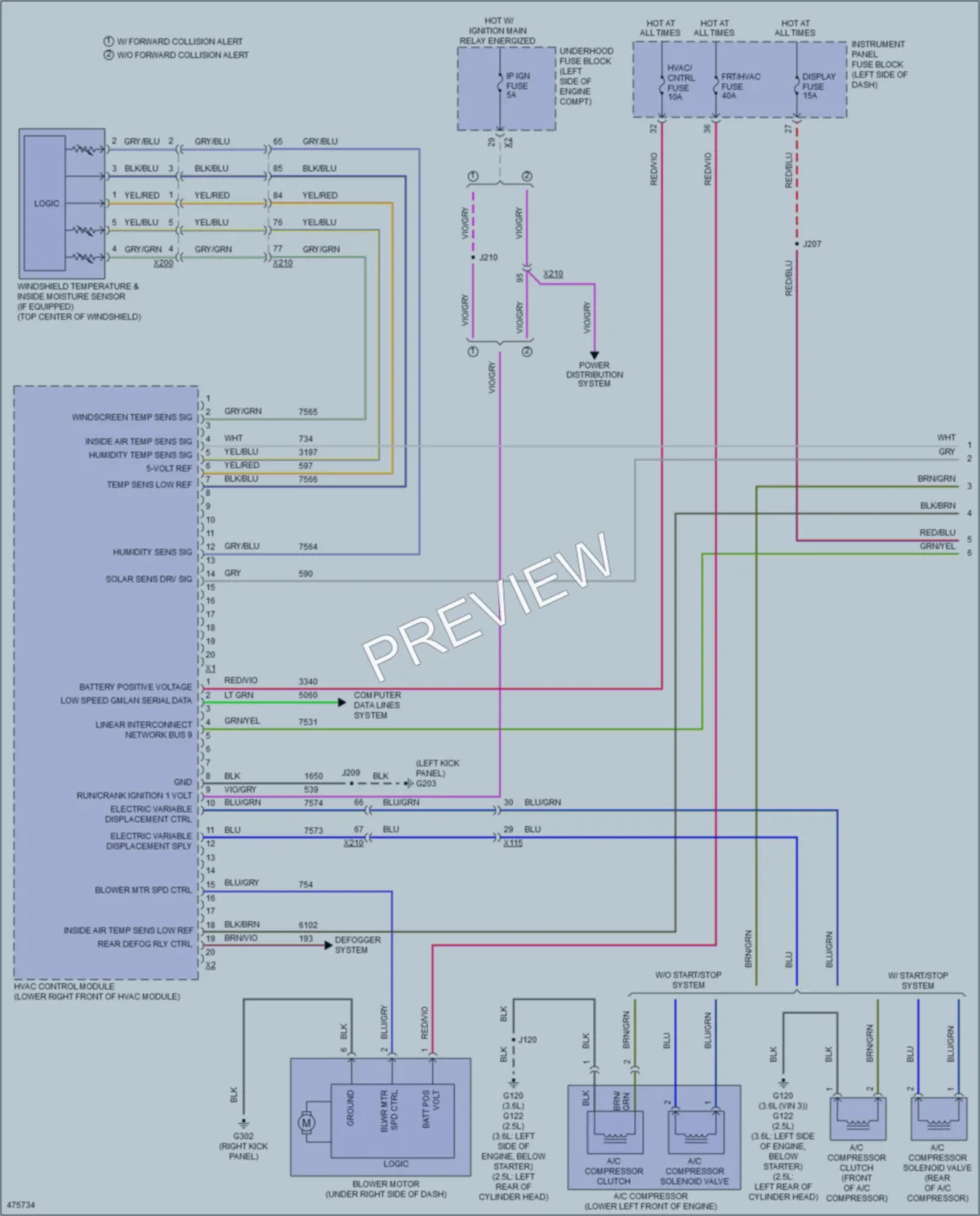 2015 Chevrolet Impala Air Conditioning wiring diagram preview