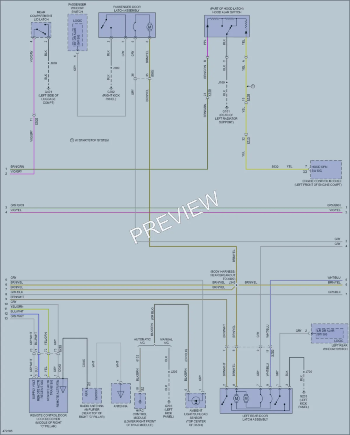 2015 Chevrolet Impala Power Door Locks wiring diagram preview