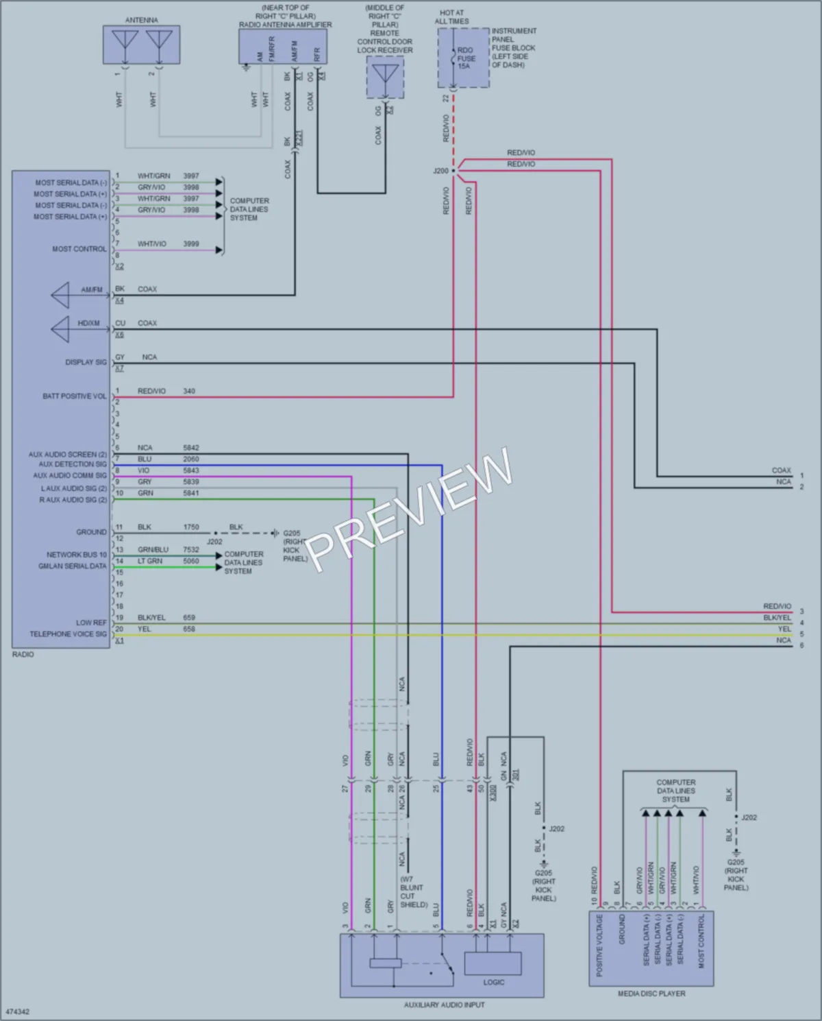 2015 Chevrolet Impala Radio wiring diagram preview