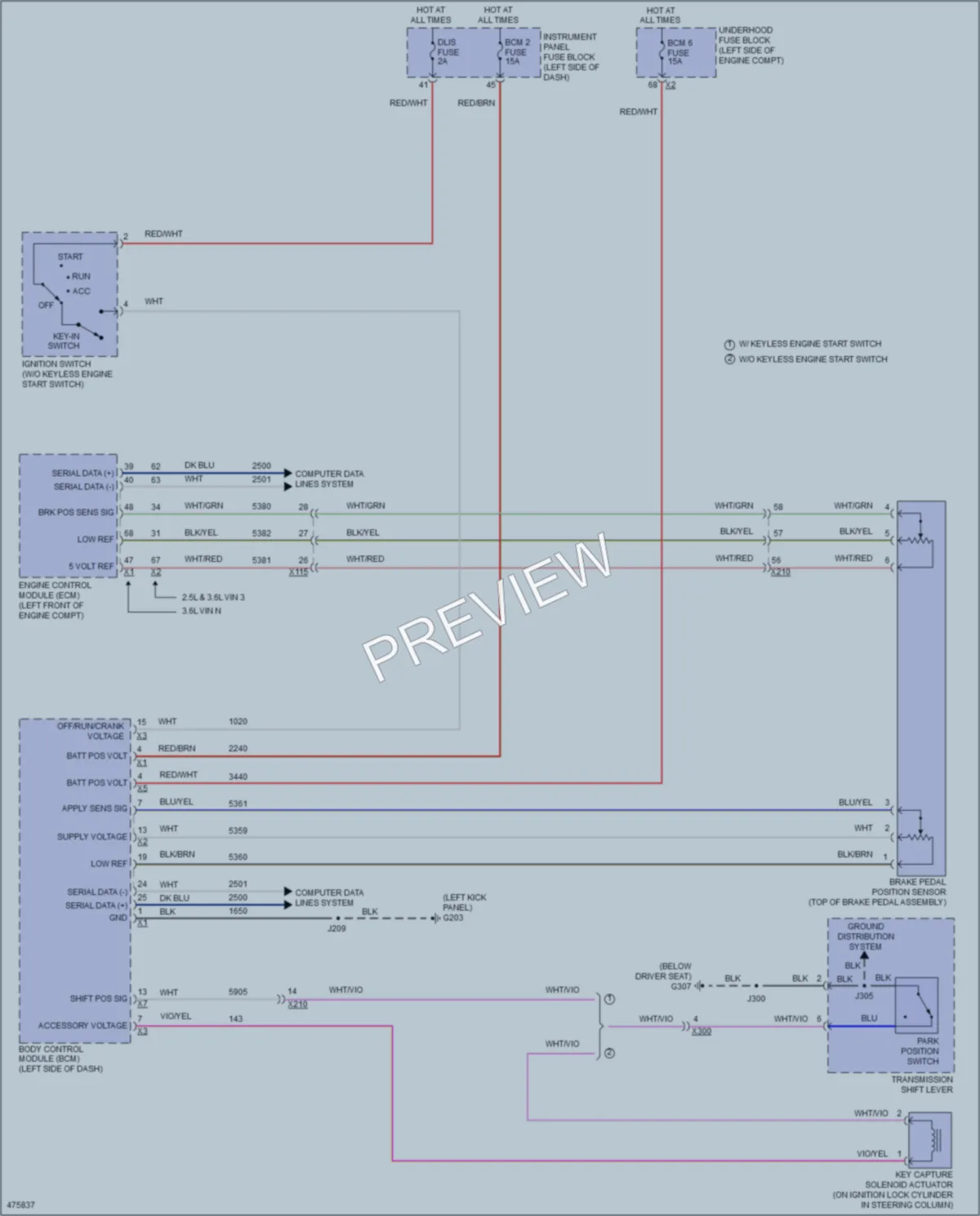 2015 Chevrolet Impala Shift Interlock wiring diagram preview