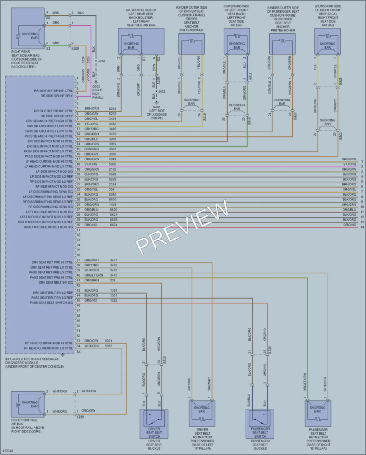 2015 Chevrolet Impala Supplemental Restraints wiring diagram preview