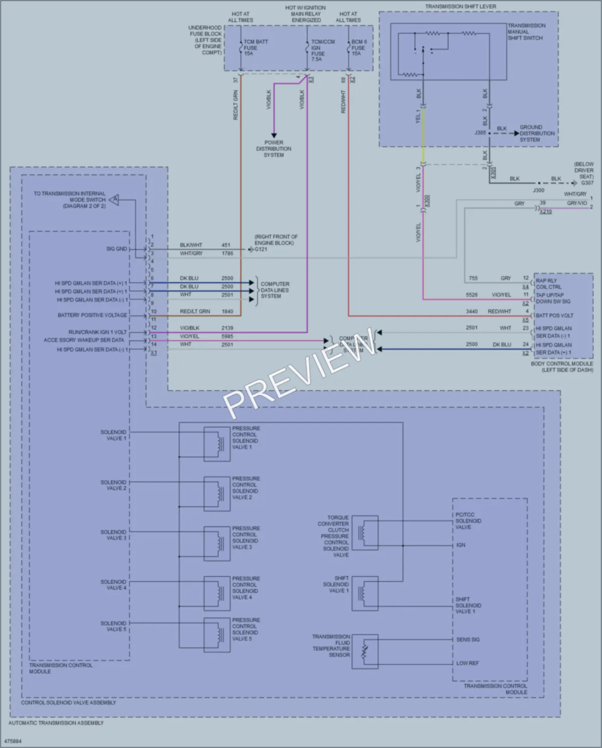 2015 Chevrolet Impala Transmission wiring diagram preview