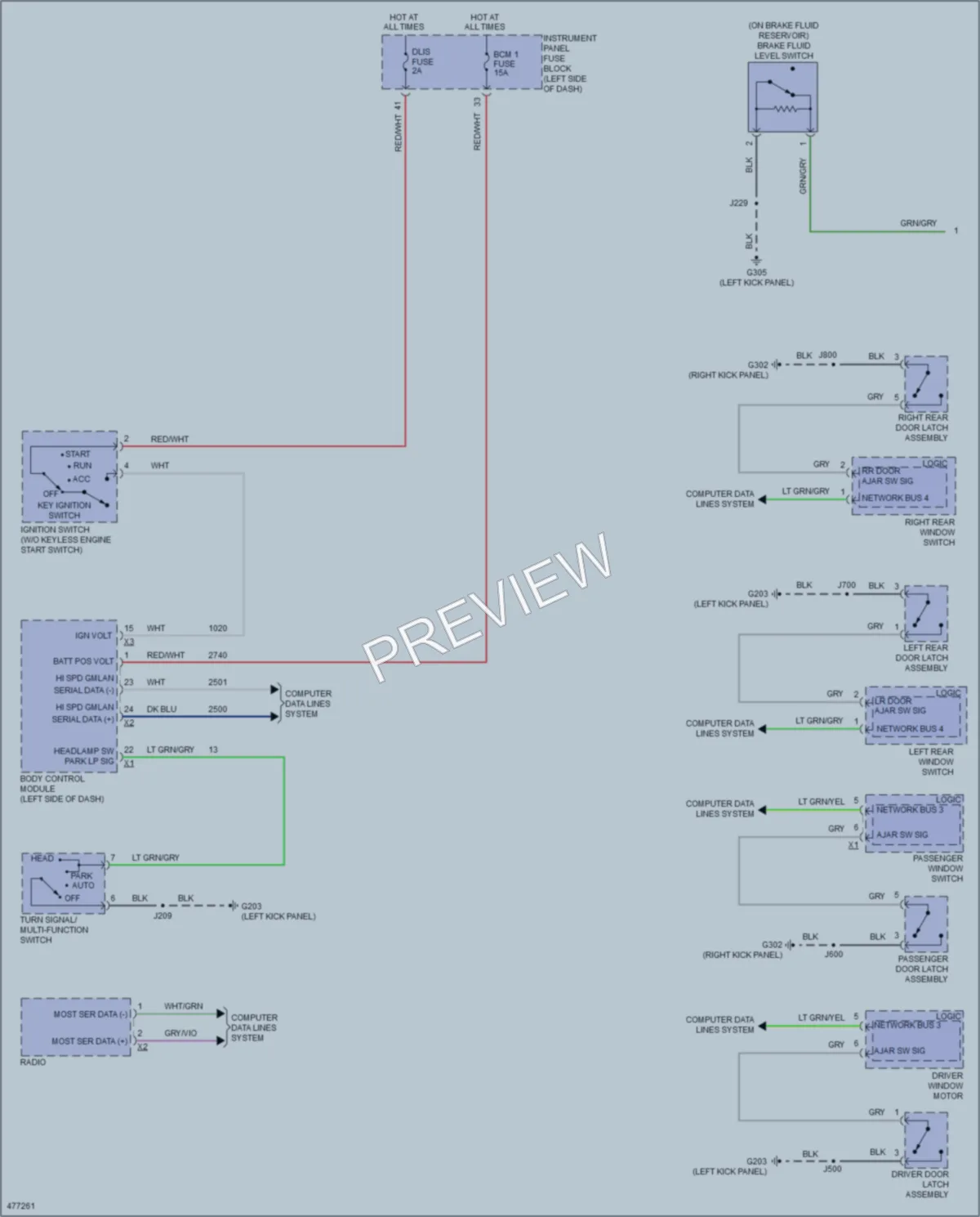 2015 Chevrolet Impala Warning Systems wiring diagram preview