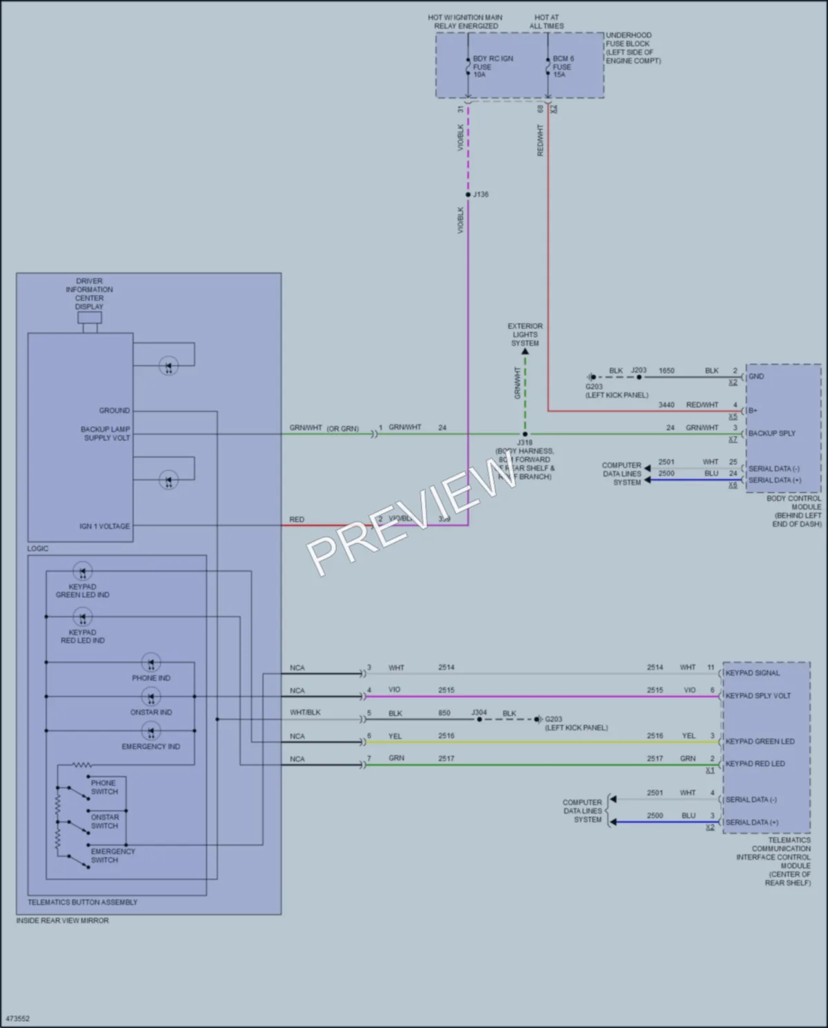2015 Chevrolet Malibu Power Mirrors wiring diagram preview