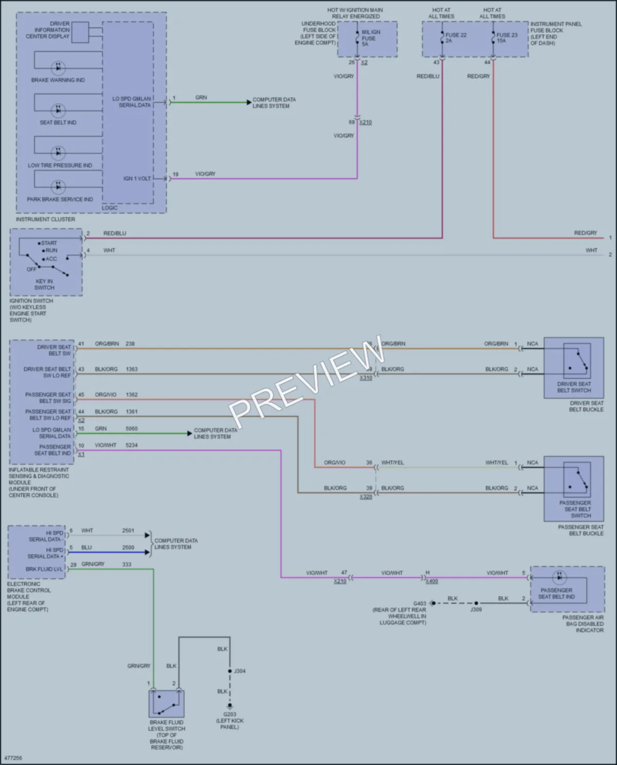 2015 Chevrolet Malibu Warning Systems wiring diagram preview