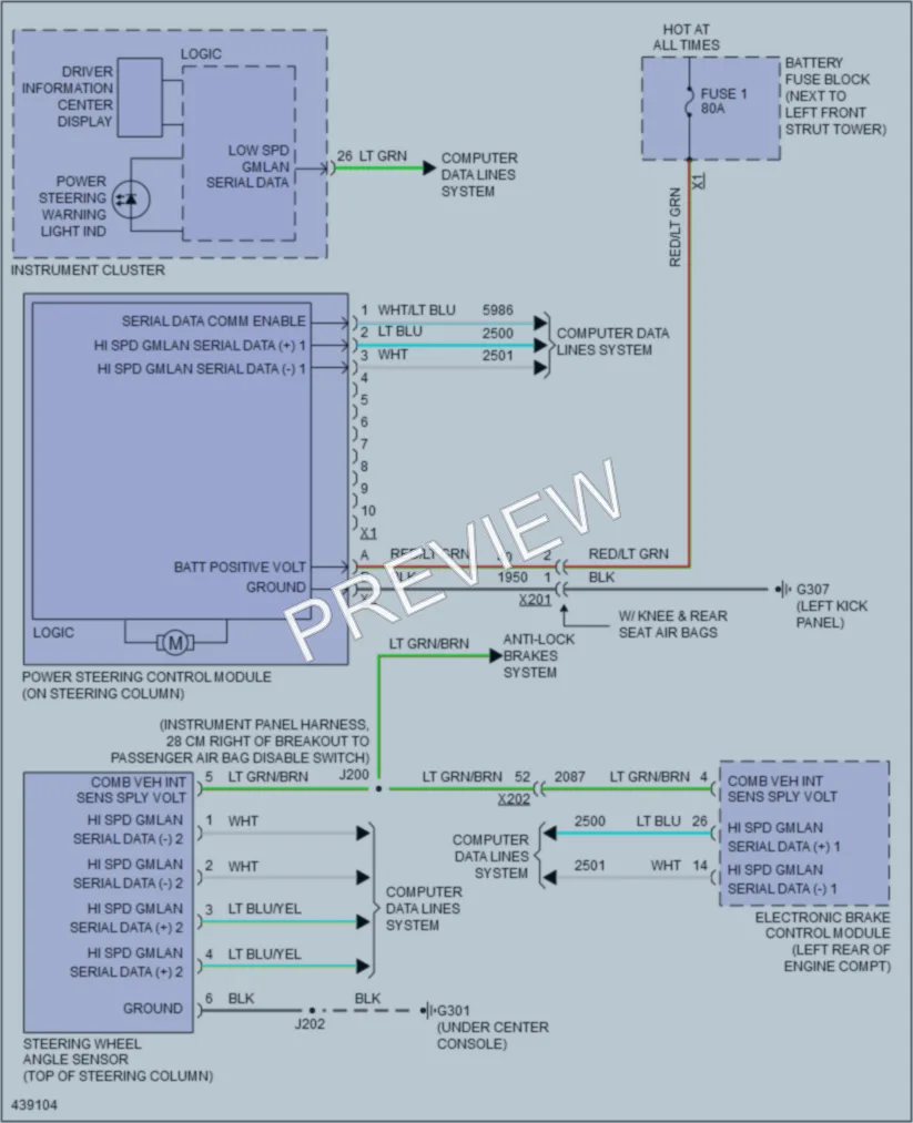2015 Chevrolet Sonic Electronic Power Steering wiring diagram preview