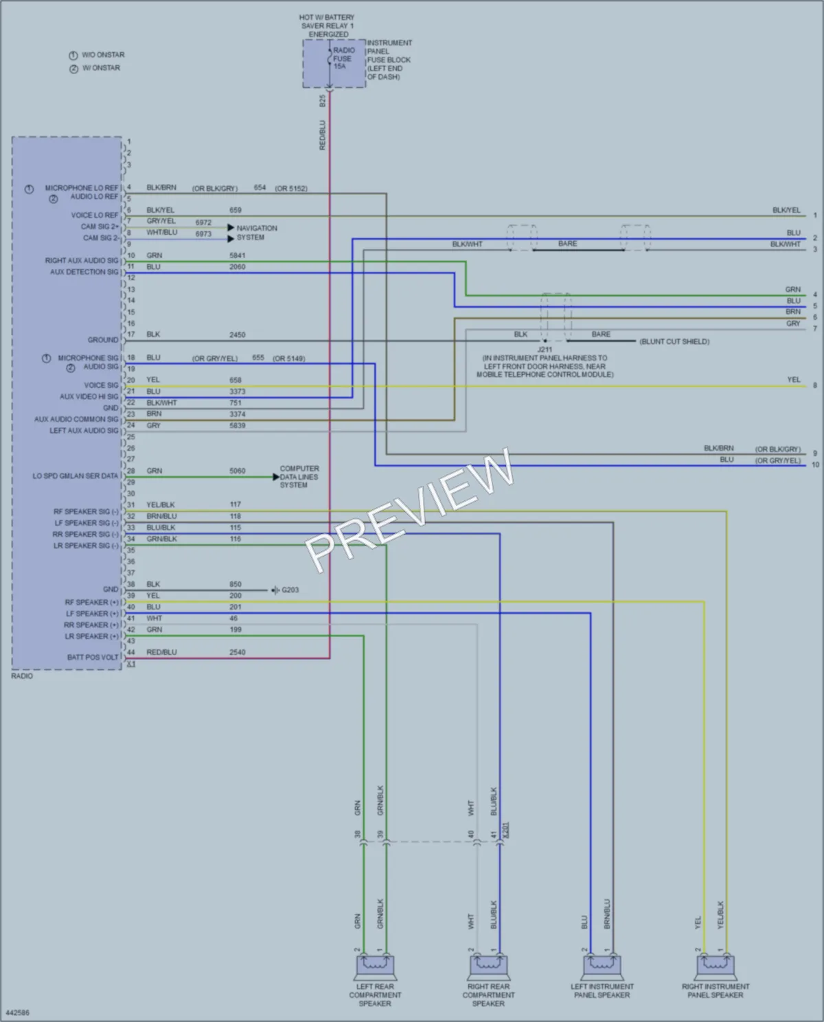 2015 Chevrolet Spark Radio wiring diagram preview