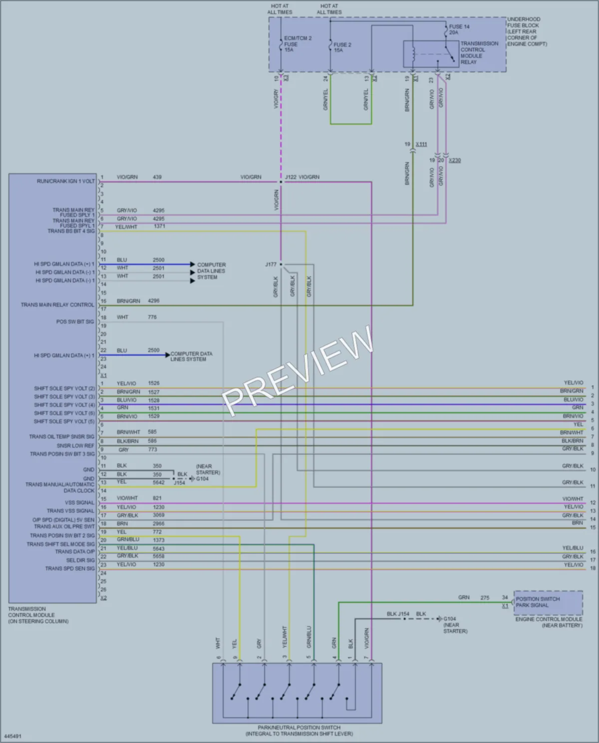 2015 Chevrolet Spark Transmission wiring diagram preview