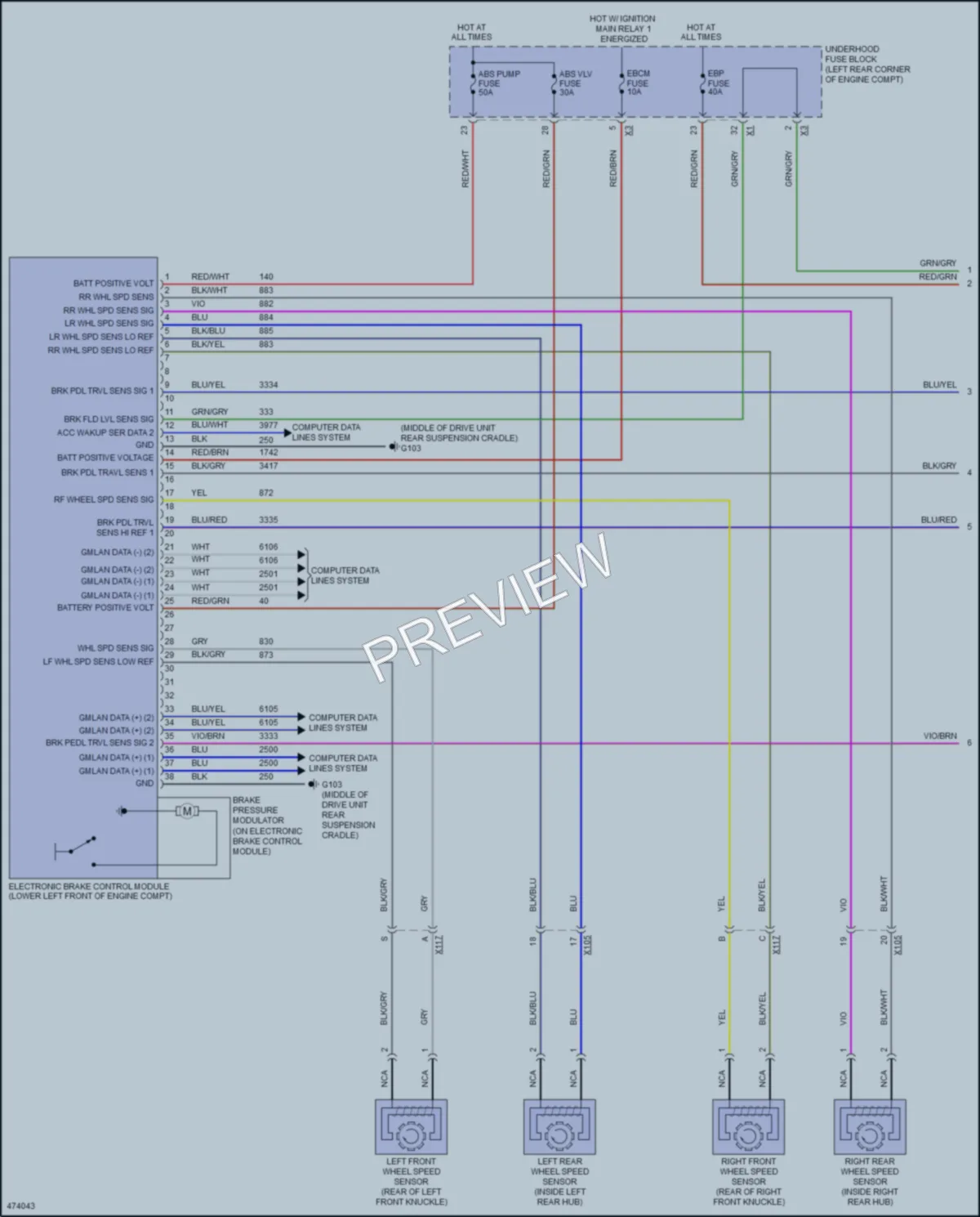 2015 Chevrolet SparkEV Anti Lock Brakes wiring diagram preview