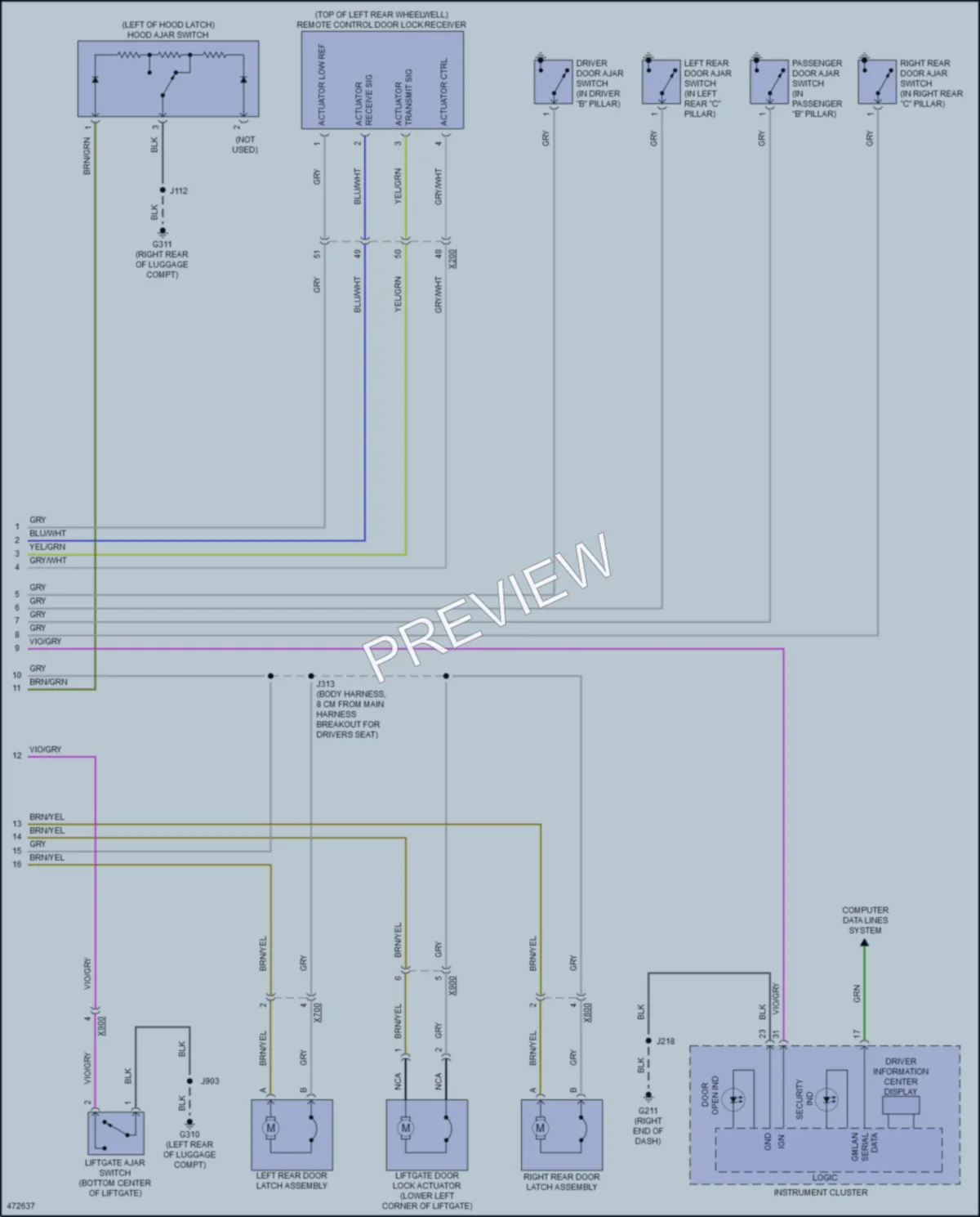 2015 Chevrolet SparkEV Anti Theft wiring diagram preview