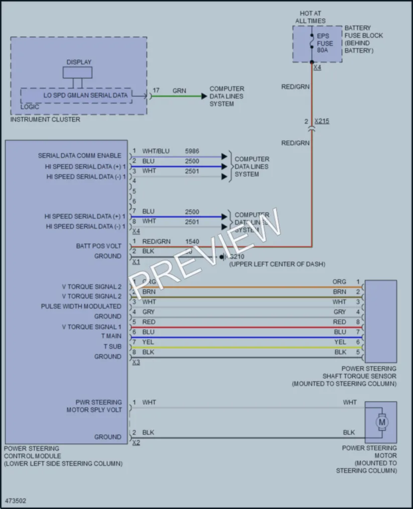 2015 Chevrolet SparkEV Electronic Power Steering wiring diagram preview