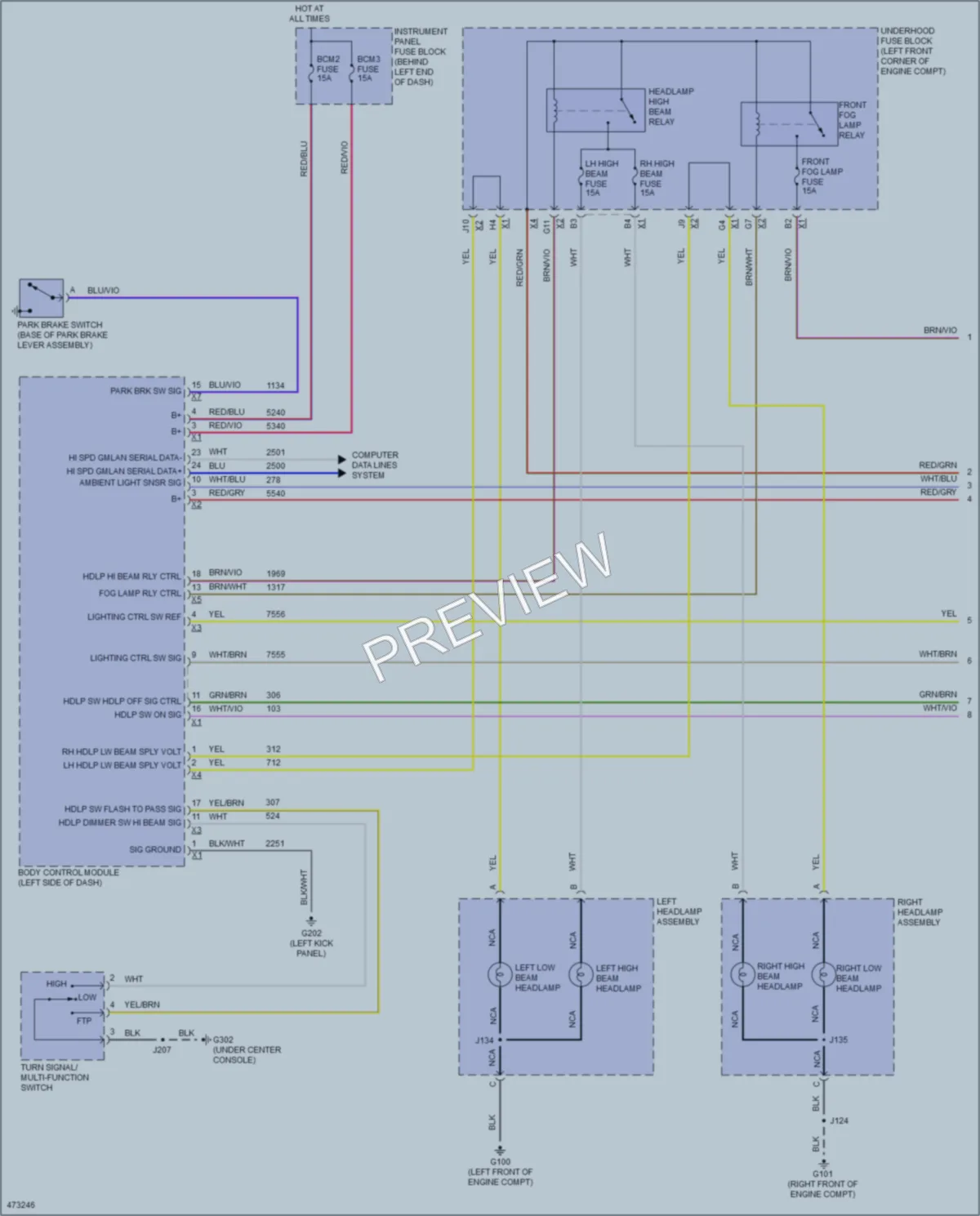 2015 Chevrolet Trax Headlights wiring diagram preview