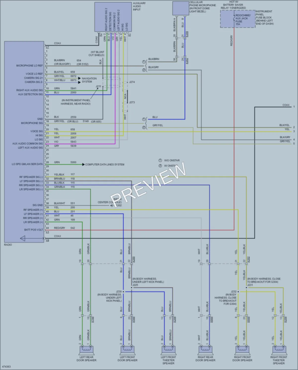 2015 Chevrolet Trax Radio wiring diagram preview