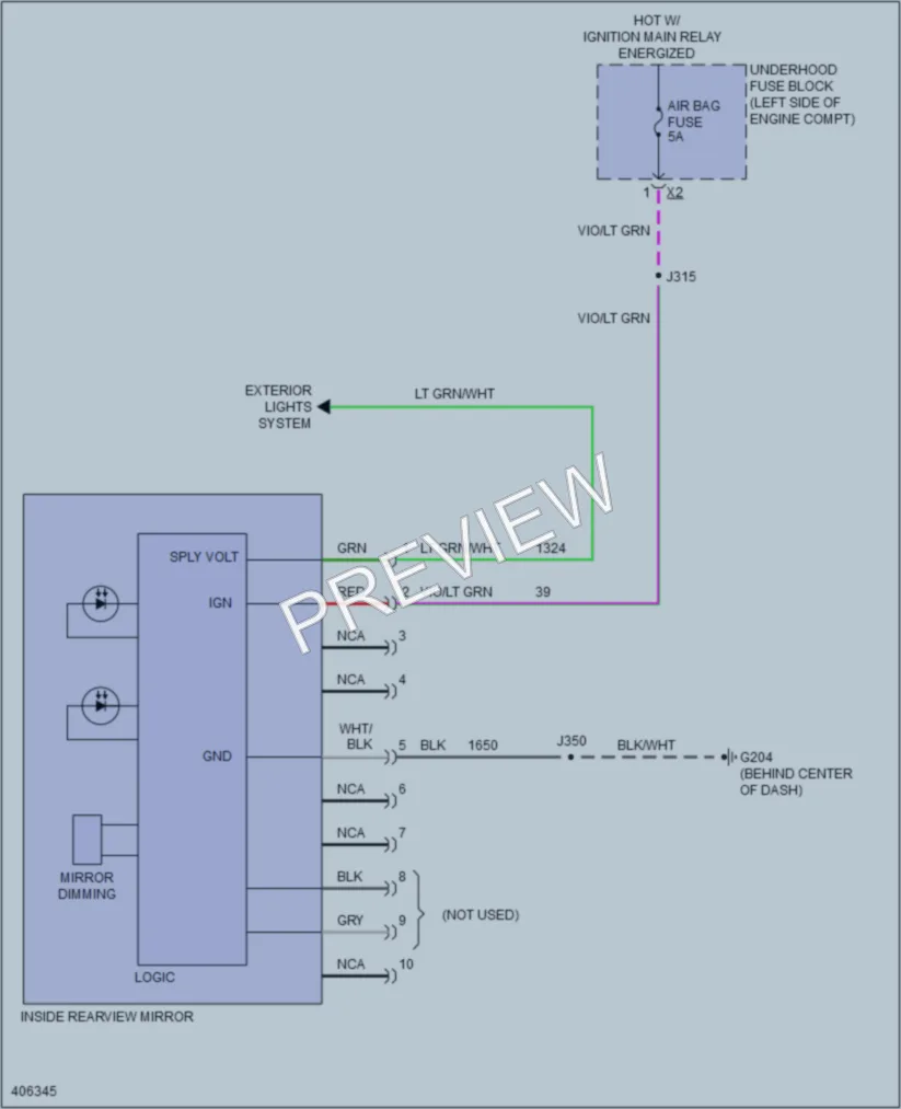 2015 Chevrolet Volt Power Mirrors wiring diagram preview