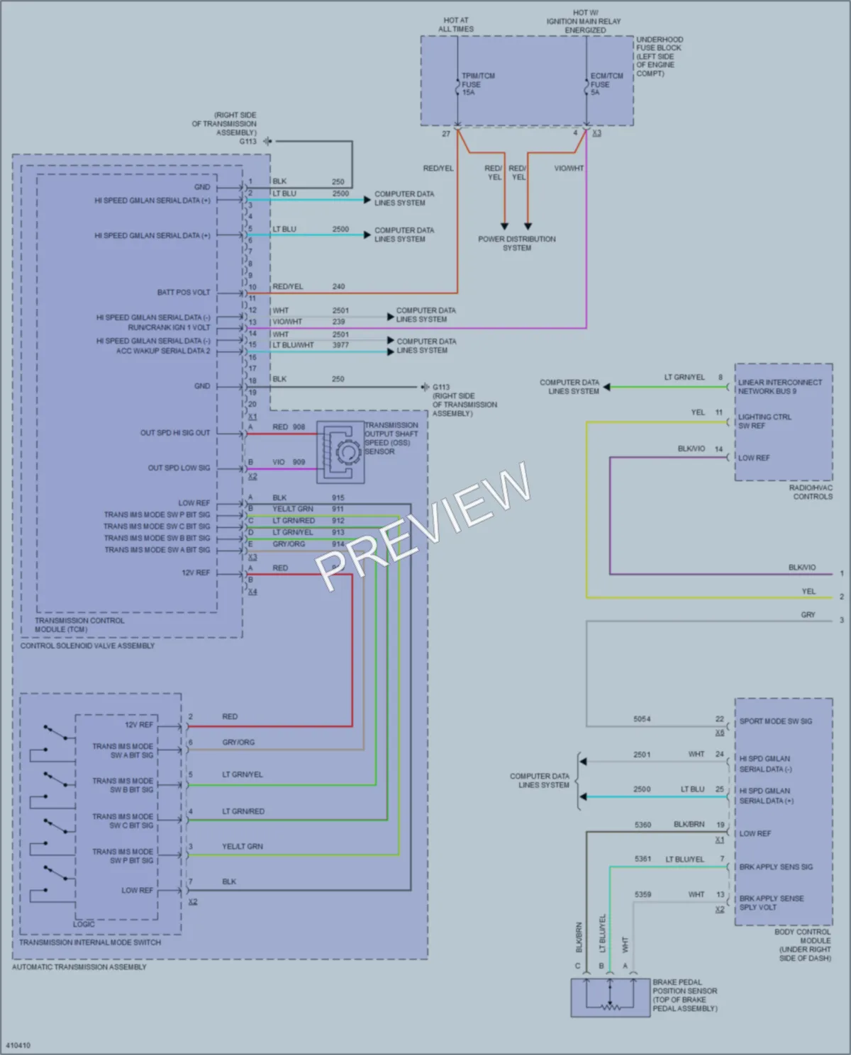 2015 Chevrolet Volt Transmission wiring diagram preview