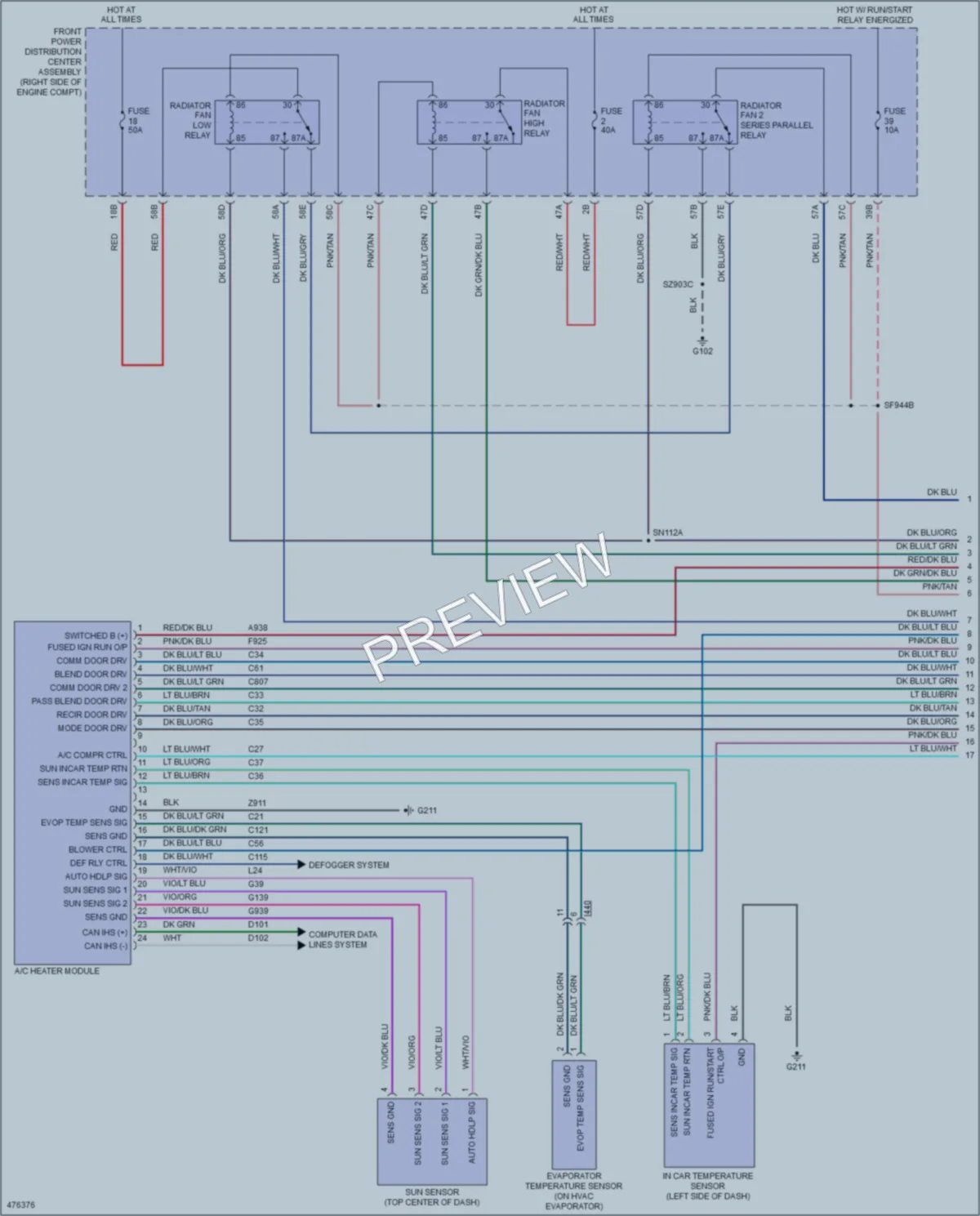2015 Dodge Challenger Air Conditioning wiring diagram preview