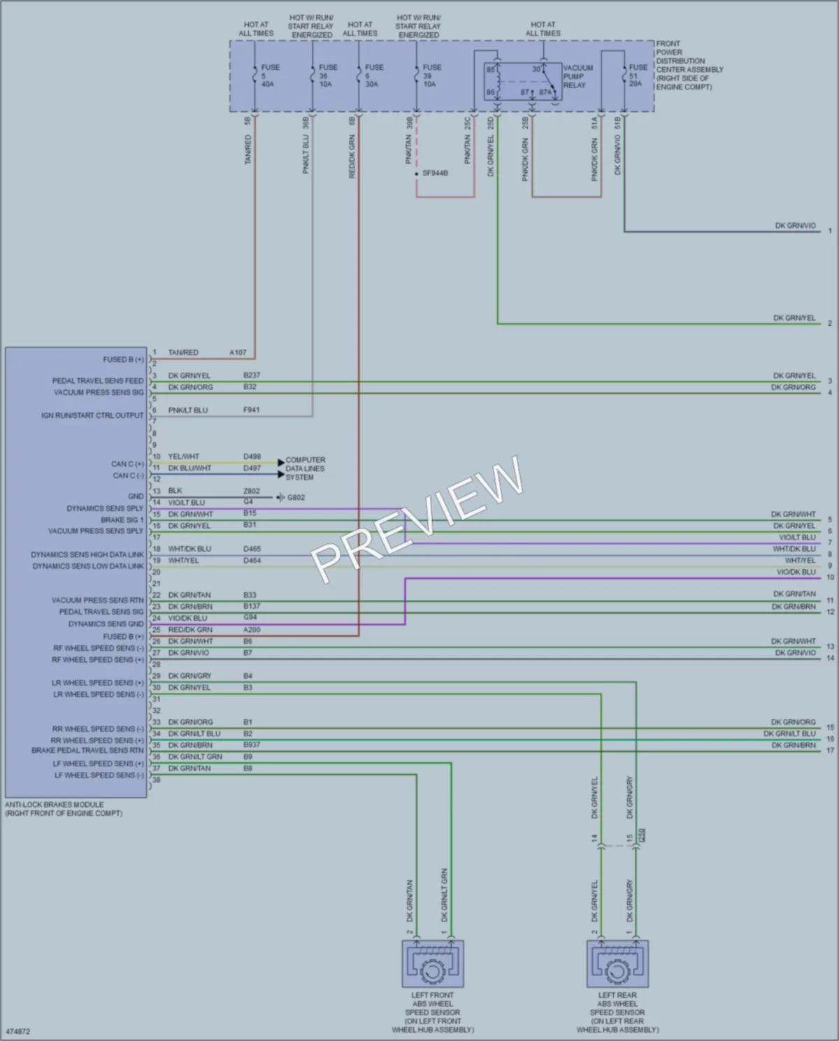 2015 Dodge Challenger Anti Lock Brakes wiring diagram preview