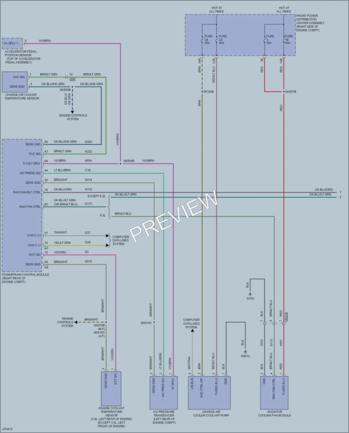 2015 Dodge Challenger Cooling Fan wiring diagram preview