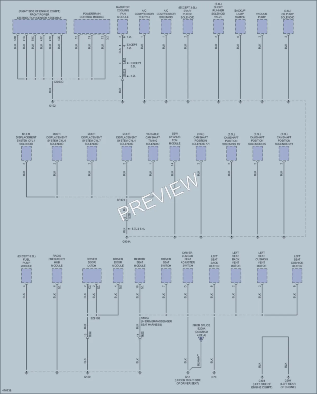 2015 Dodge Challenger Ground Distribution wiring diagram preview