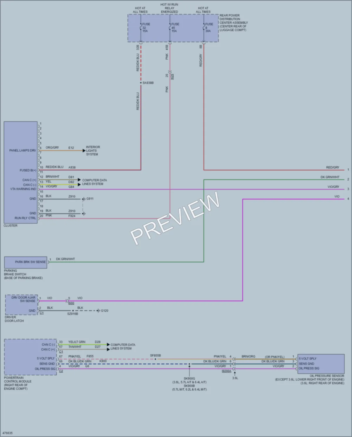 2015 Dodge Challenger Instrument Cluster wiring diagram preview