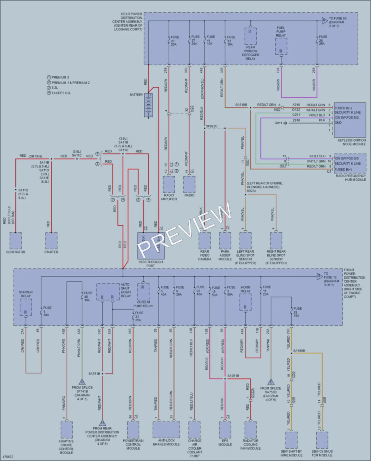 2015 Dodge Challenger Power Distribution wiring diagram preview