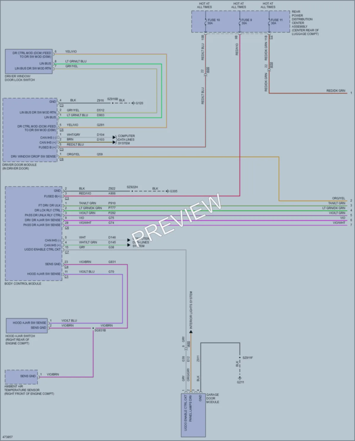 2015 Dodge Challenger Power Door Locks wiring diagram preview