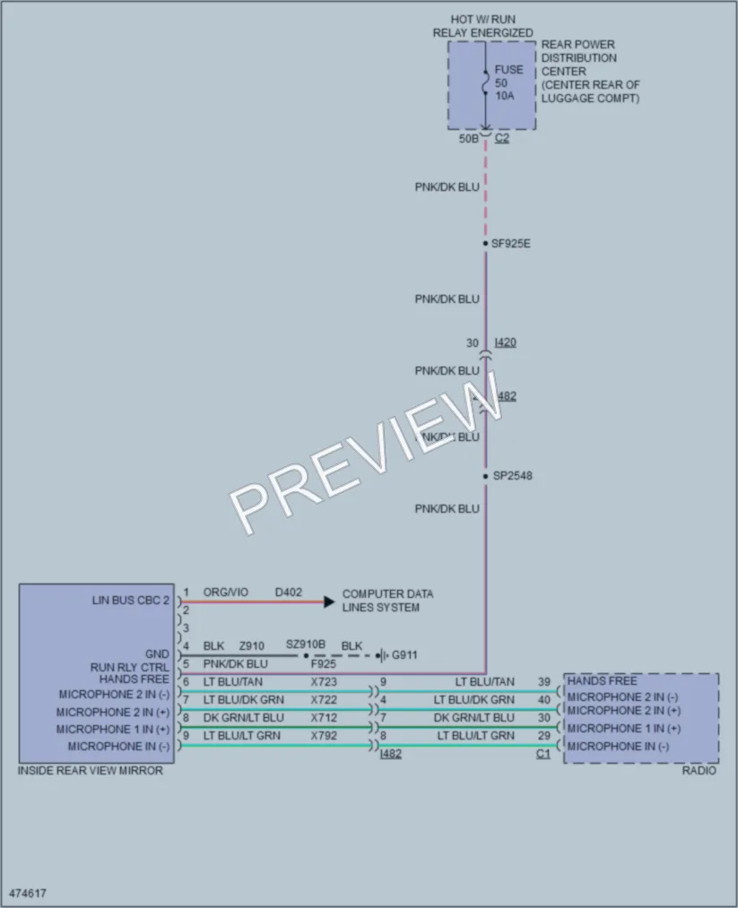 2015 Dodge Challenger Power Mirrors wiring diagram preview