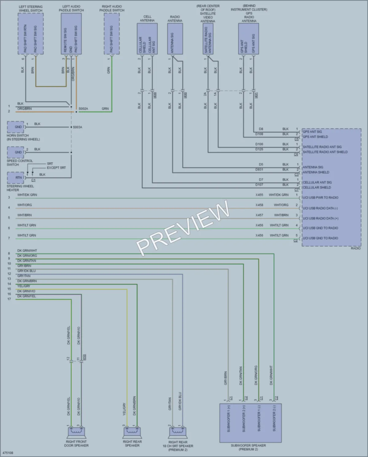 2015 Dodge Challenger Radio wiring diagram preview