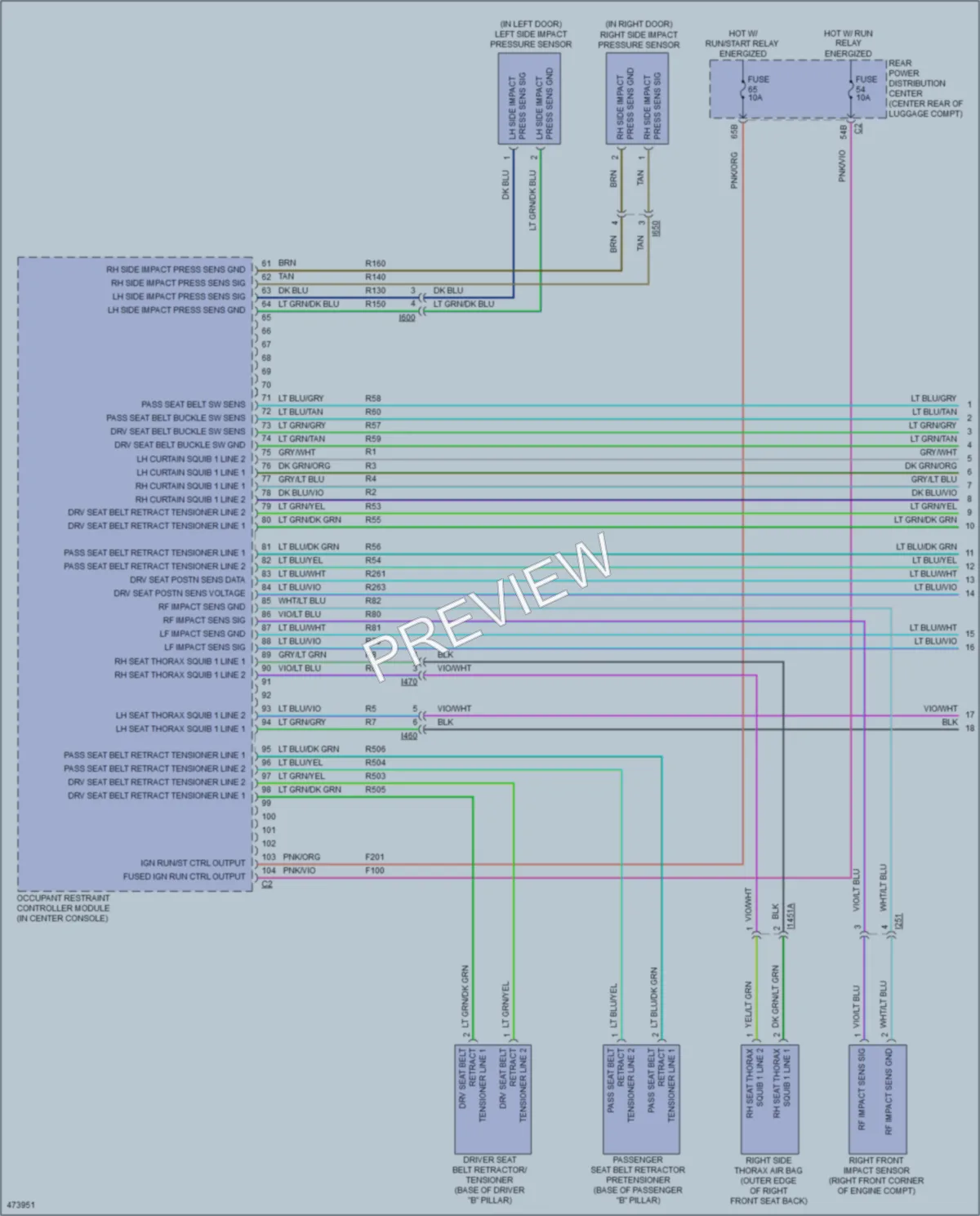 2015 Dodge Challenger Supplemental Restraints wiring diagram preview