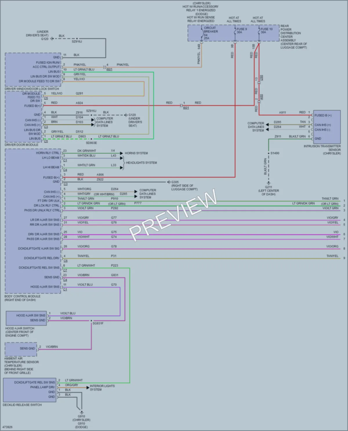 2015 Dodge Charger Anti Theft wiring diagram preview