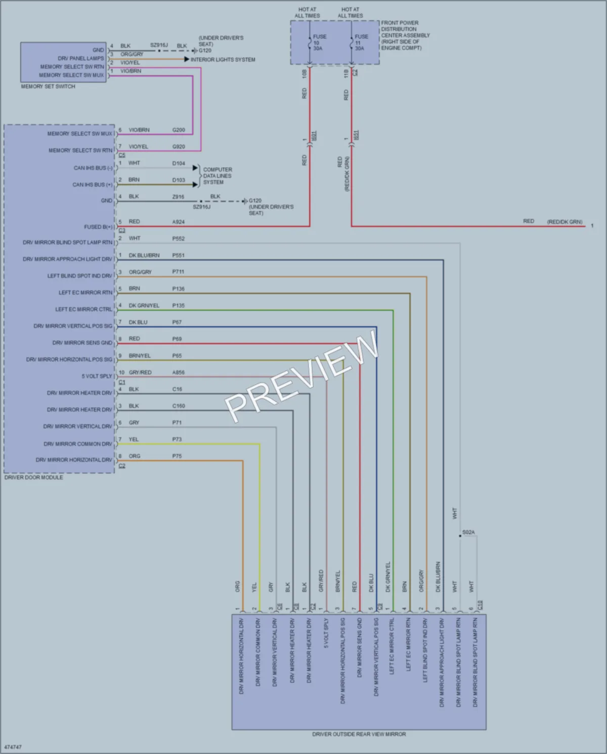 2015 Dodge Charger Memory Systems wiring diagram preview