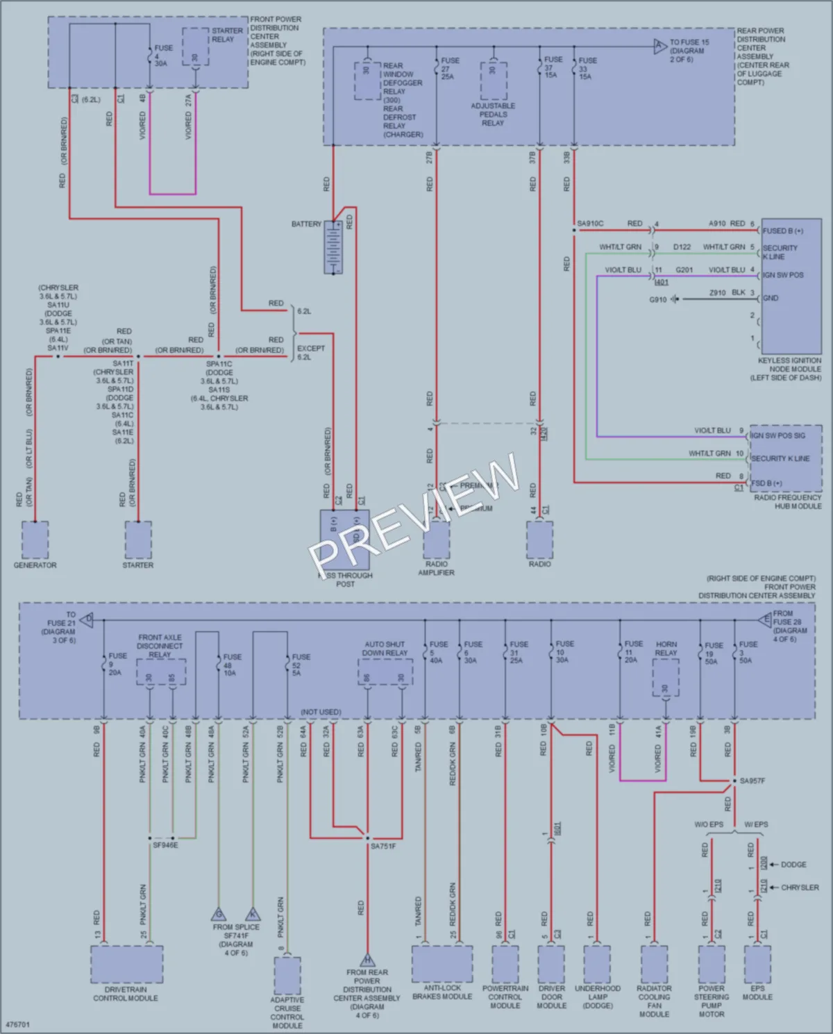 2015 Dodge Charger Power Distribution wiring diagram preview