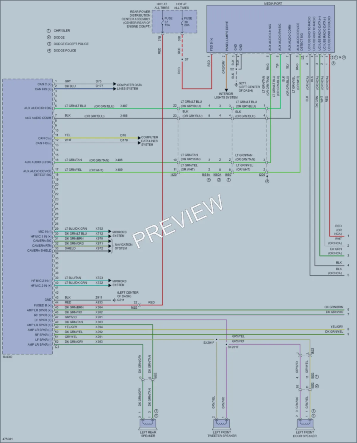 2015 Dodge Charger Radio wiring diagram preview