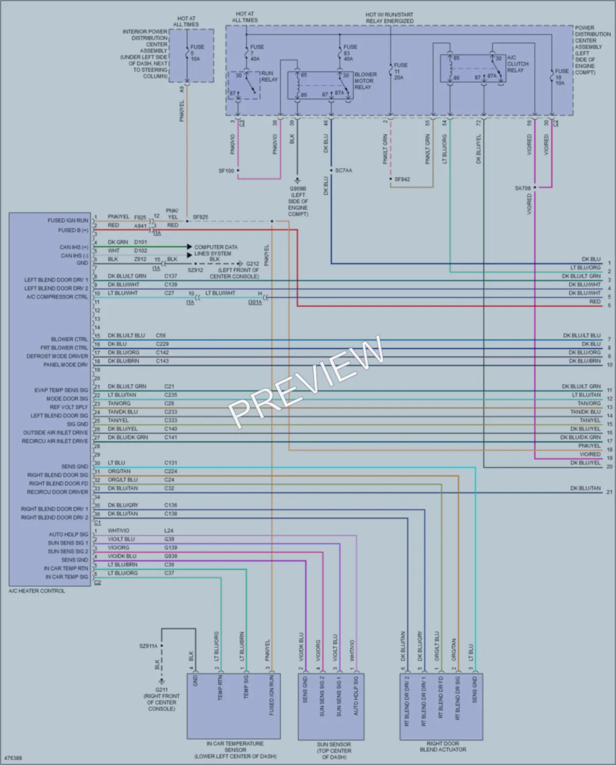 2015 Dodge Dart Air Conditioning wiring diagram preview