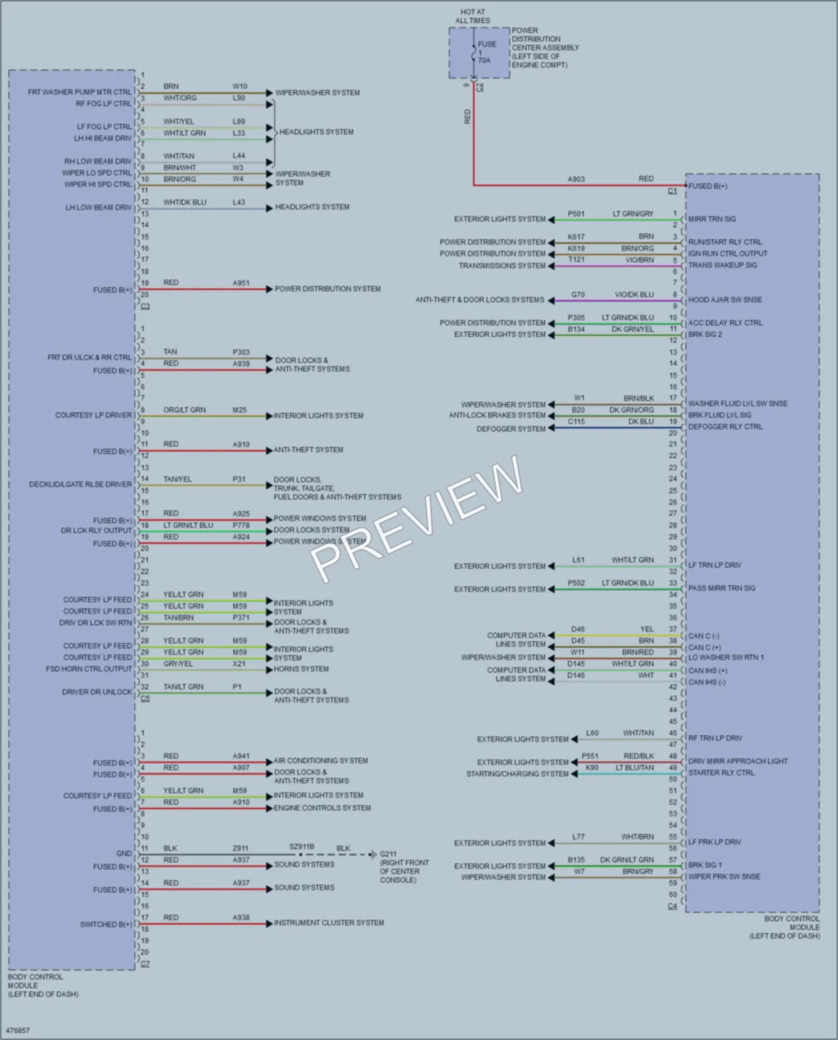2015 Dodge Dart Body Control Modules wiring diagram preview