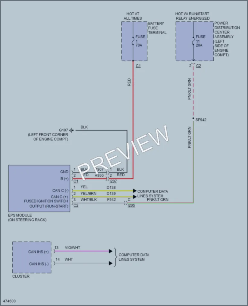 2015 Dodge Dart Electronic Power Steering wiring diagram preview
