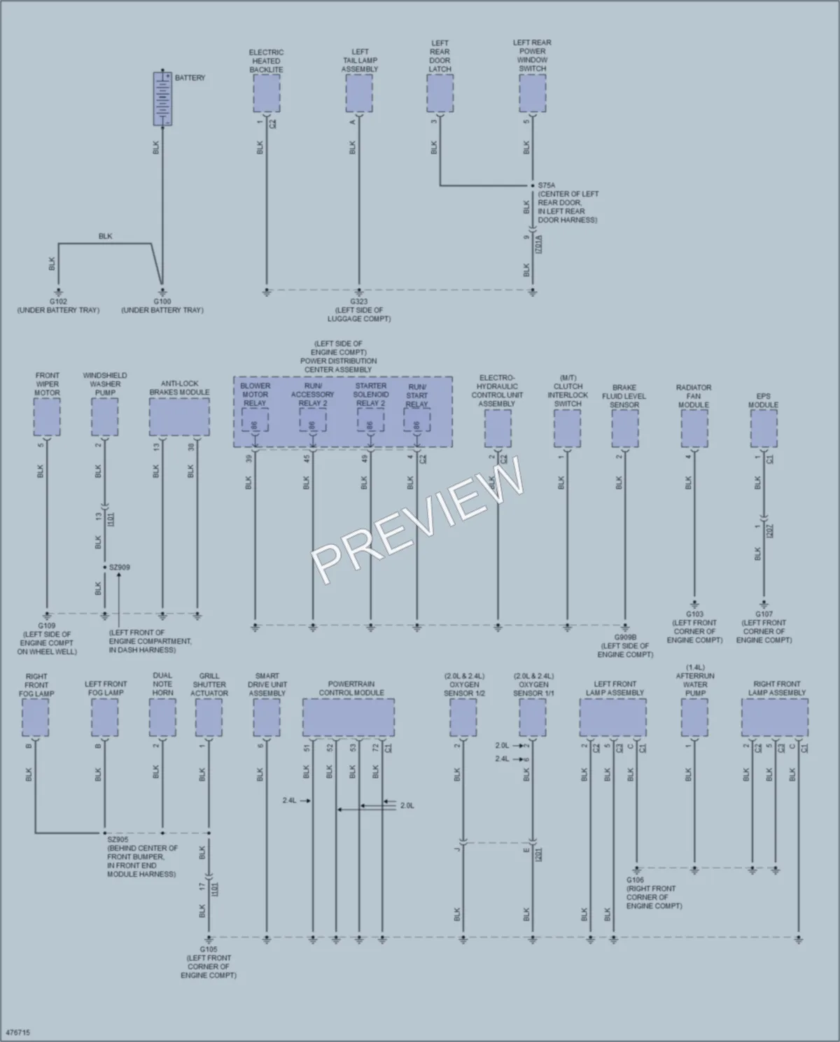 2015 Dodge Dart Ground Distribution wiring diagram preview