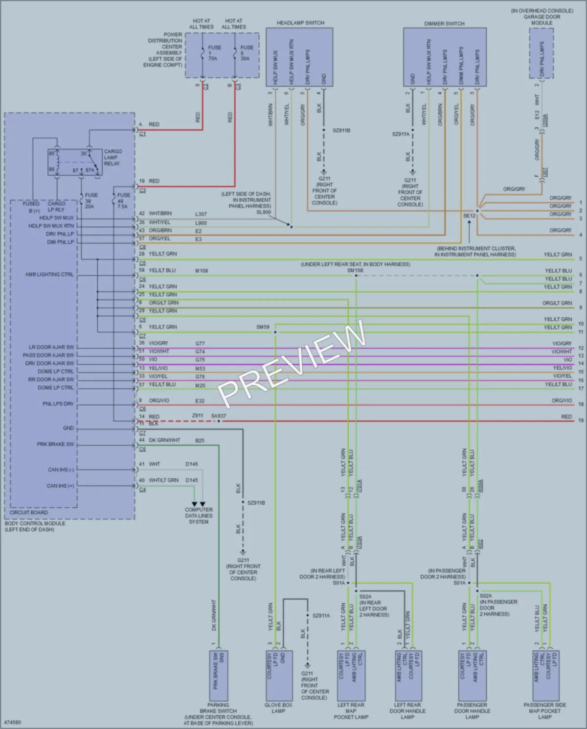 2015 Dodge Dart Interior Lights wiring diagram preview