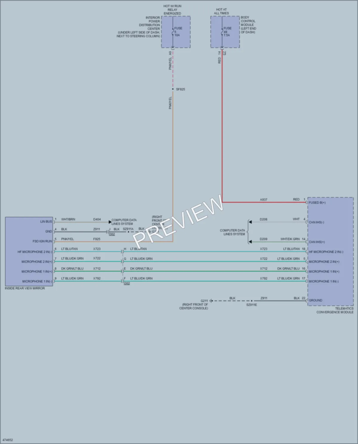 2015 Dodge Dart Power Mirrors wiring diagram preview