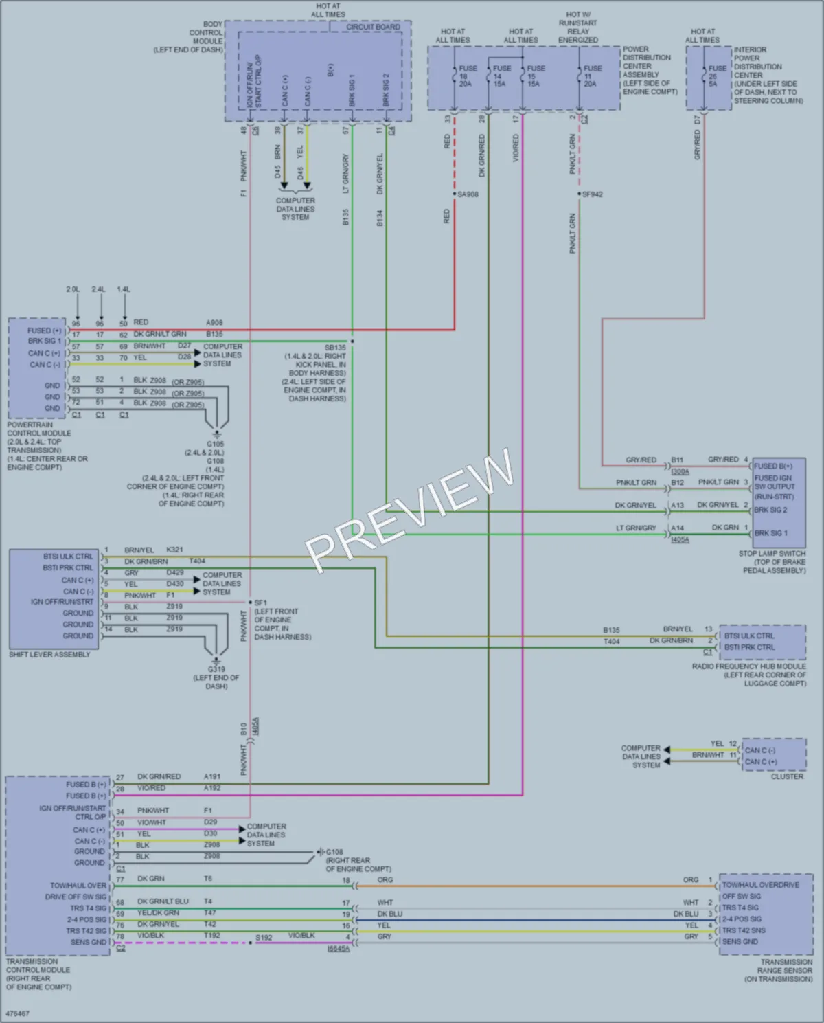 2015 Dodge Dart Shift Interlock wiring diagram preview