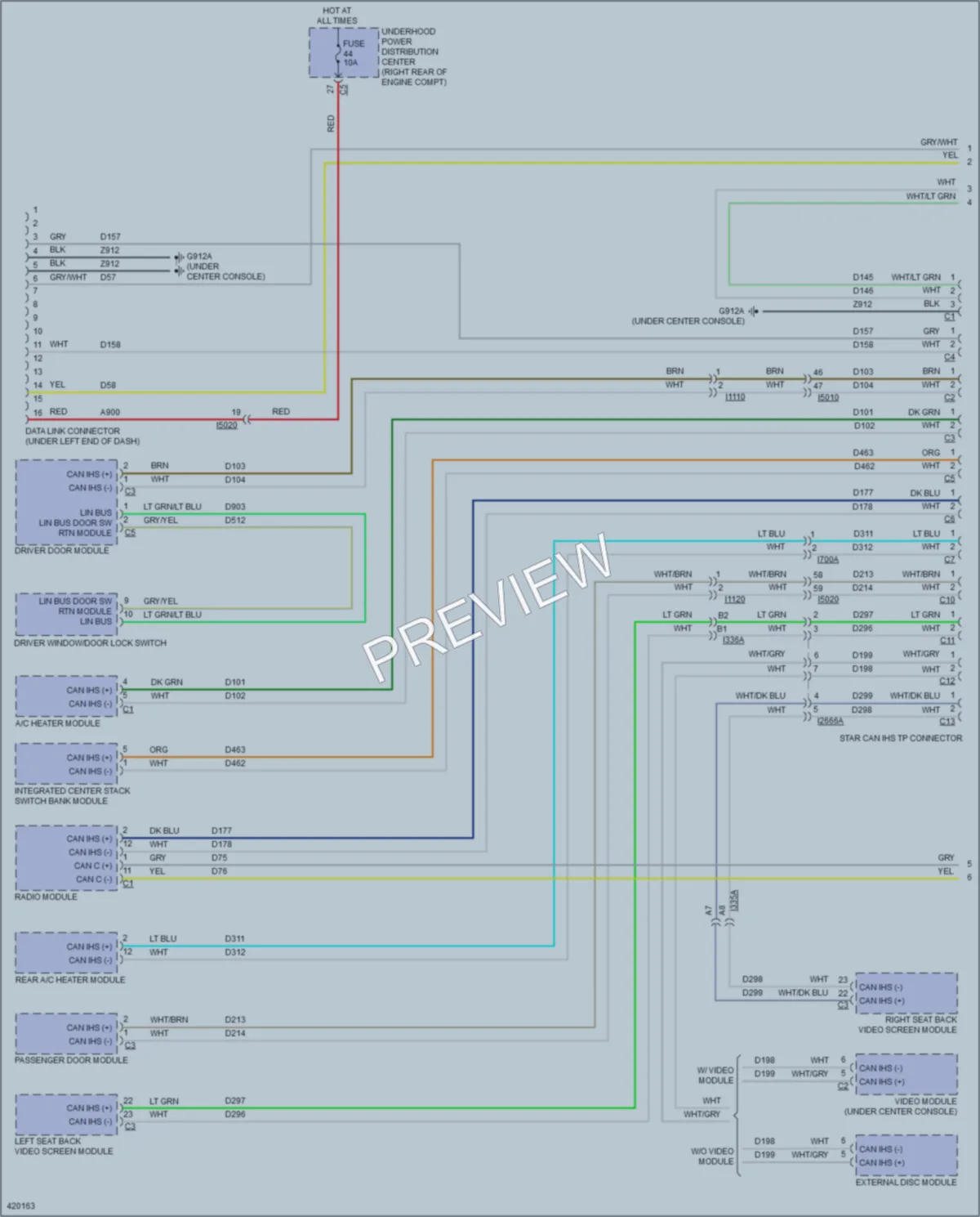 2015 Dodge Durango Computer Data Lines wiring diagram preview