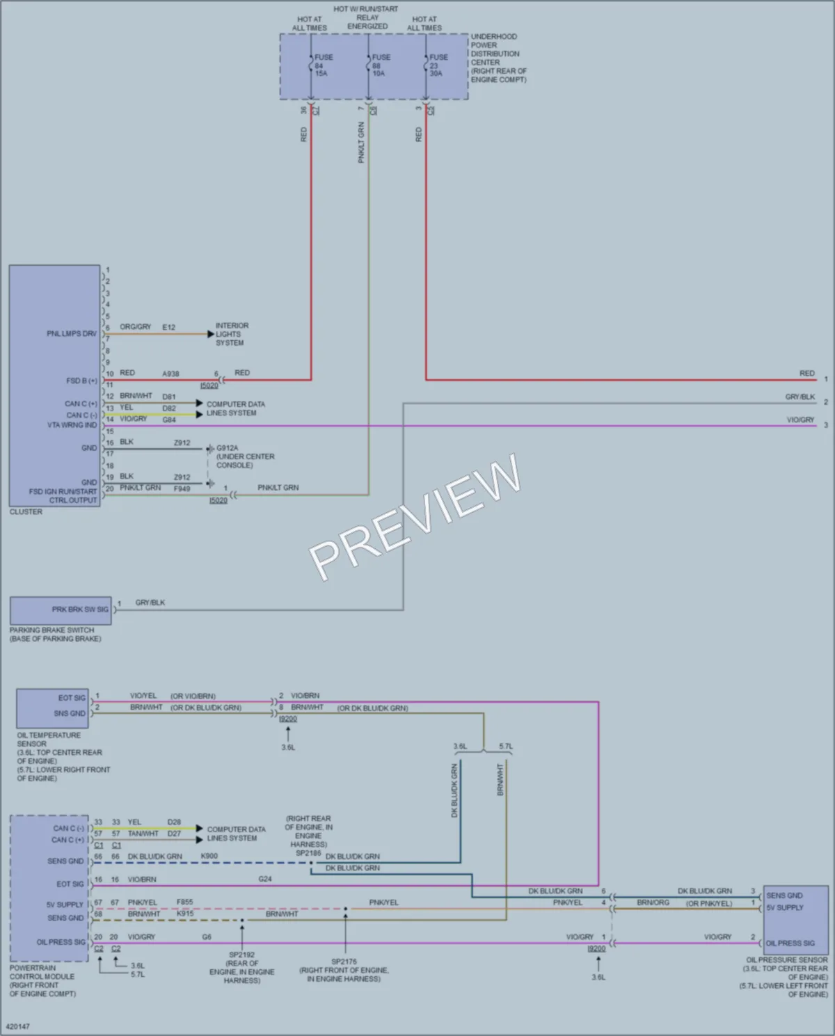 2015 Dodge Durango Instrument Cluster wiring diagram preview