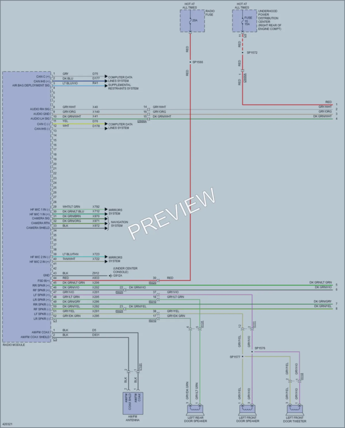 2015 Dodge Durango Radio wiring diagram preview