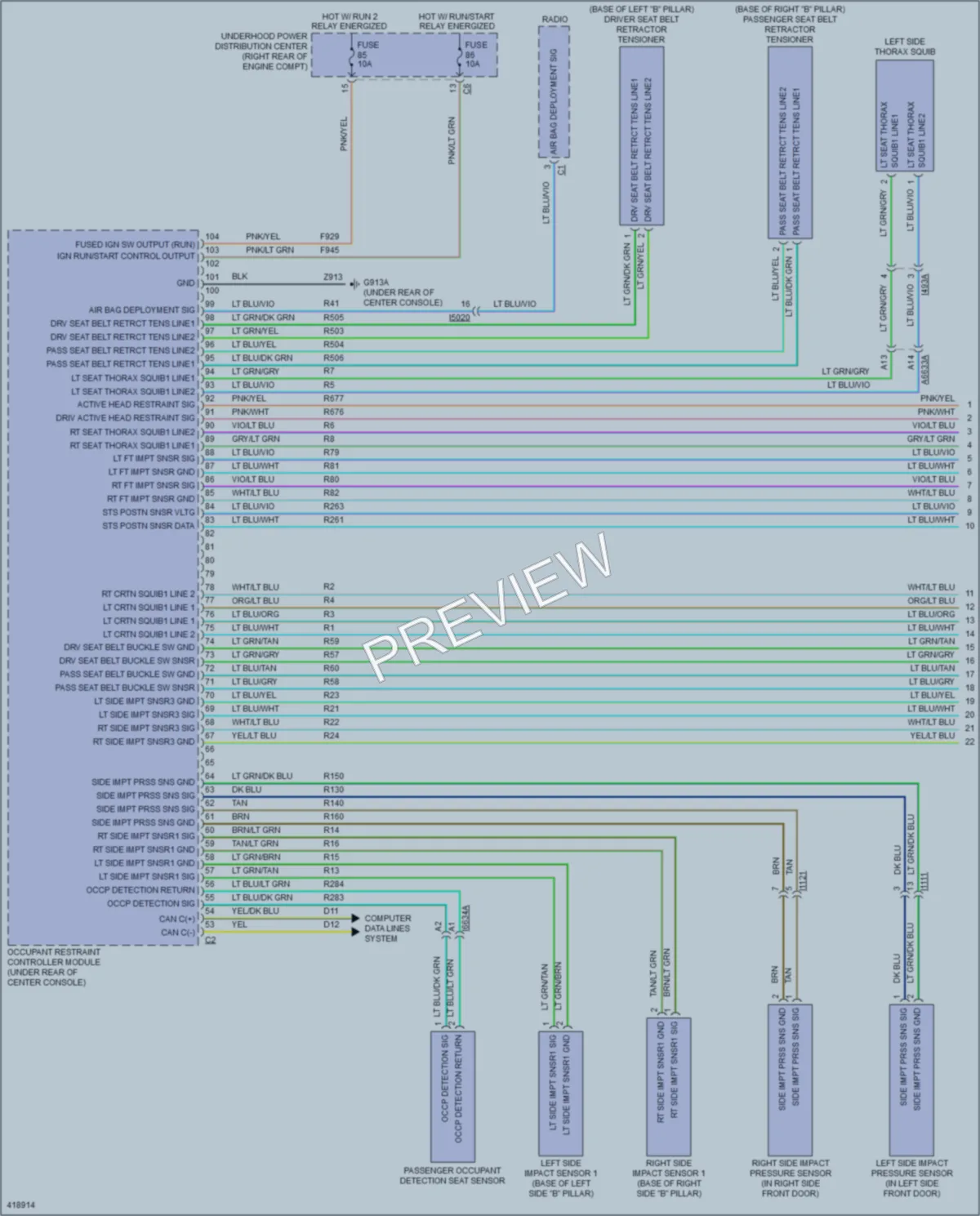2015 Dodge Durango Supplemental Restraints wiring diagram preview