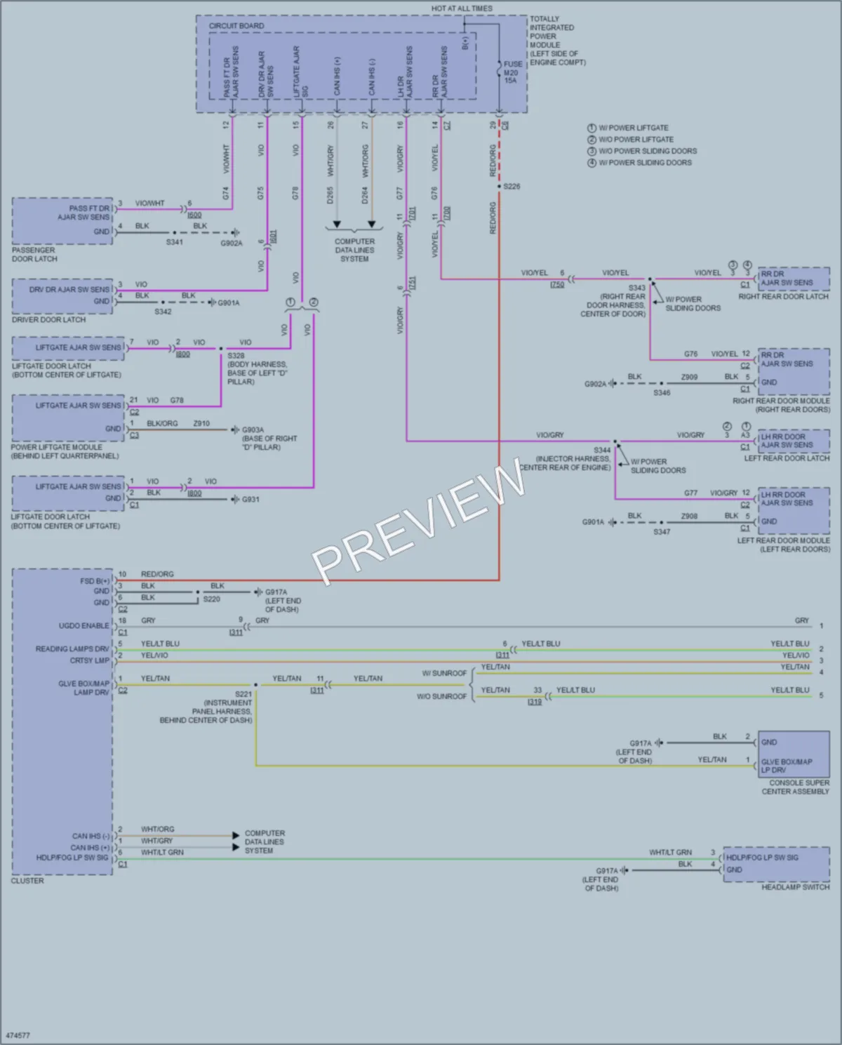 2015 Dodge GrandCaravan Interior Lights wiring diagram preview