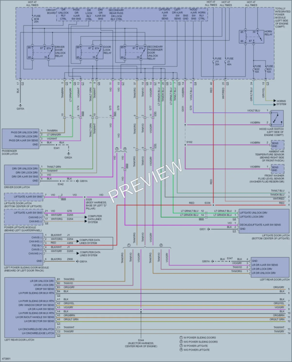 2015 Dodge GrandCaravan Power Door Locks wiring diagram preview