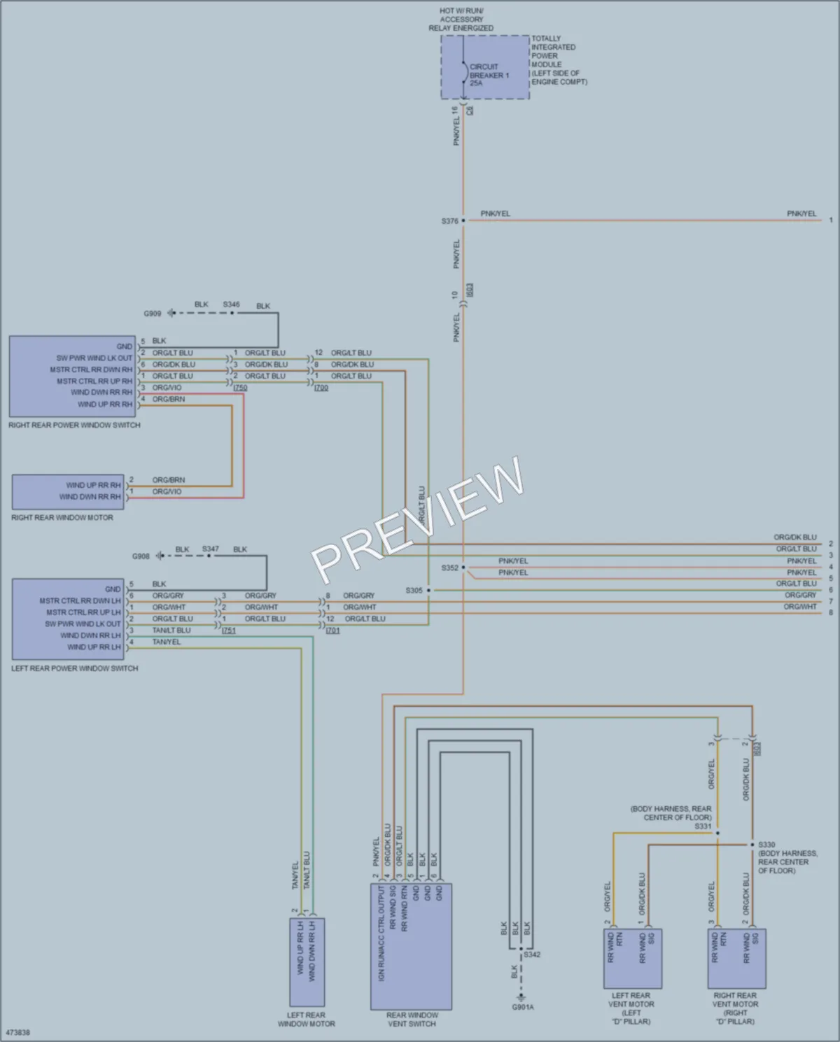 2015 Dodge GrandCaravan Power Windows wiring diagram preview
